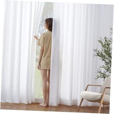 Privacy Sheer Curtains That Let Light in 102 52"W x 102"L Pack of 2 White