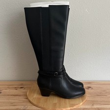 Clarks Womens Emily Dream Block Heel Riding Boots 10M new