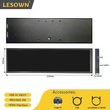Langgestreckter Monitor USB C 8,8 Zoll IPS 480X1920 Mini HDMI Aida64 Bar Display