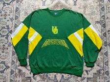 Vintage University Of Oregon Ducks Crewneck Sweatshirt Starter Green Yellow Sz L