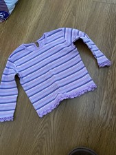 12 - 18 Months Stripped Long  Sleeved Top Purple