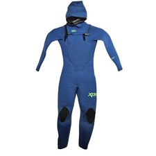 XCEL Comp Kids Full Wetsuit Hooded KN45XCH0 Chest Zip Swim Surf Beach Blue Sz 8