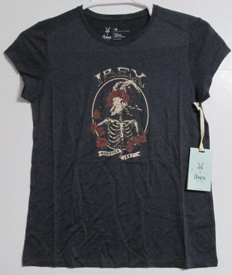 Women's Ibex Journey Short Sleeve Tee Grateful Dead Cosmos Blue Size MEDIUM