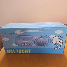 Sanrio Hello Kitty RM-130KT Blue AM FM Boombox Radio Stereo Retro W/Box Japan