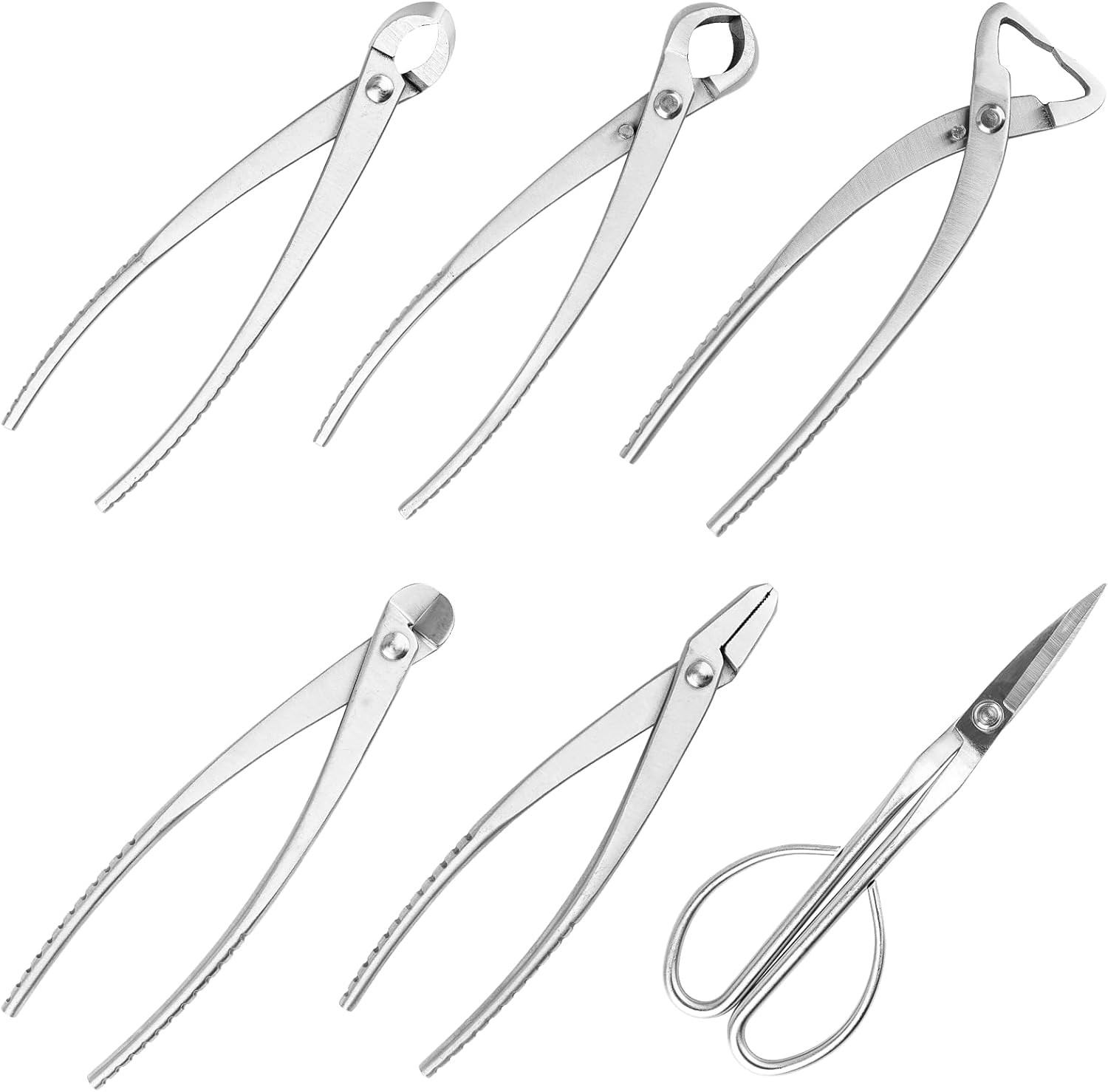 6 PCS Bonsai Pruning Tool Set, 6 Different Roles of Scissors to Meet All the Nee