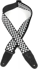Levy's MP 2" Printed Polyester Guitar Strap - Black and White Checkers