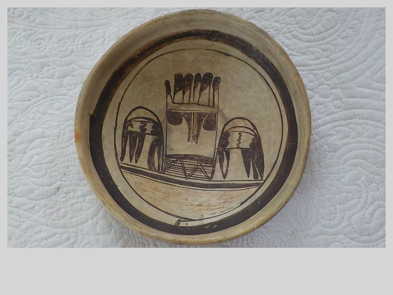 antique old Hopi bowl spider or eagle design 8" Nampeyo influence