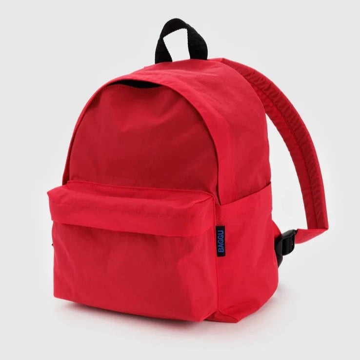 BAGGU Medium Nylon Backpack in Candy Apple Red Rare Color NWOT
