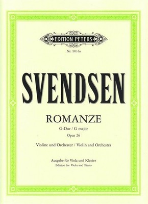 Romance in G Op.26 Piano, Viola Music Svendsen Edition Peters
