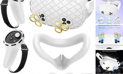 Silicone Cover Set Compatible with Meta/Oculus Quest 3s Accessories, Silicone 