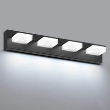 4 Lights 26 Inch LED Black Modern Vanity Light Bathroom Over Mirror Wall Fixture