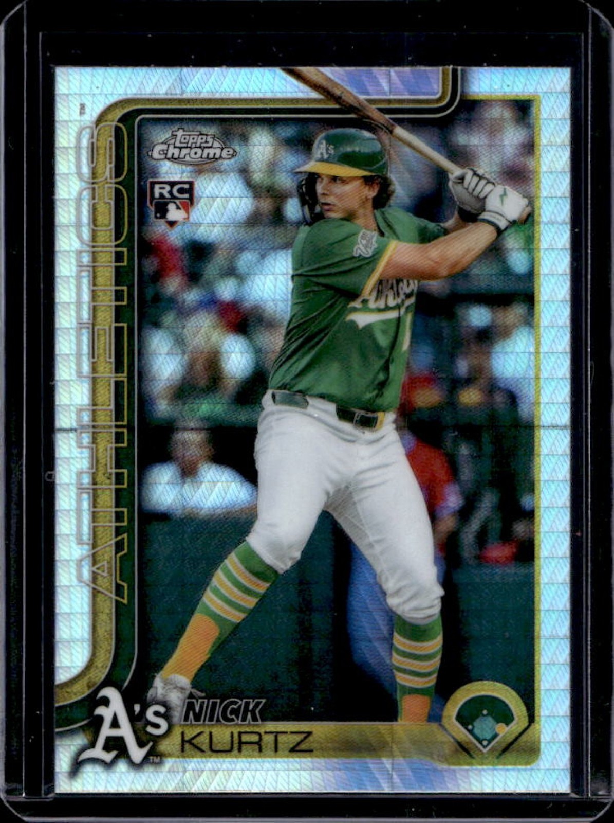 2025 Topps Chrome Update Nick Kurtz RC Prism Refractor Rookie #USC178 Athletics