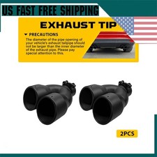 2pcs Dual Exhaust Tip Pipe 2.5 Universal Weld On Stainless Steel Muffler Tips
