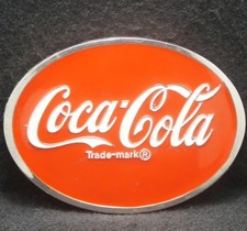 XH11114 VINTAGE 1970s  COCA-COLA  SODA POP BEVERAGE FOUNTAIN DRINK BELT BUCKLE