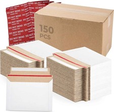 Pack Of 150, Rigid Mailers 6.5x4.5 Self Seal Photo 6.5 X 4.5 Inches, White