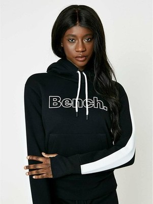 Bench DNA L94102 Womens Black/White Kiara Colorblock Hoodie Size S