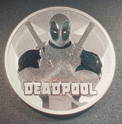  2018 Tuvalu 1oz .9999 Silver Marvel DEADPOOL $1 Coin   Perth Mint   In Capsule 