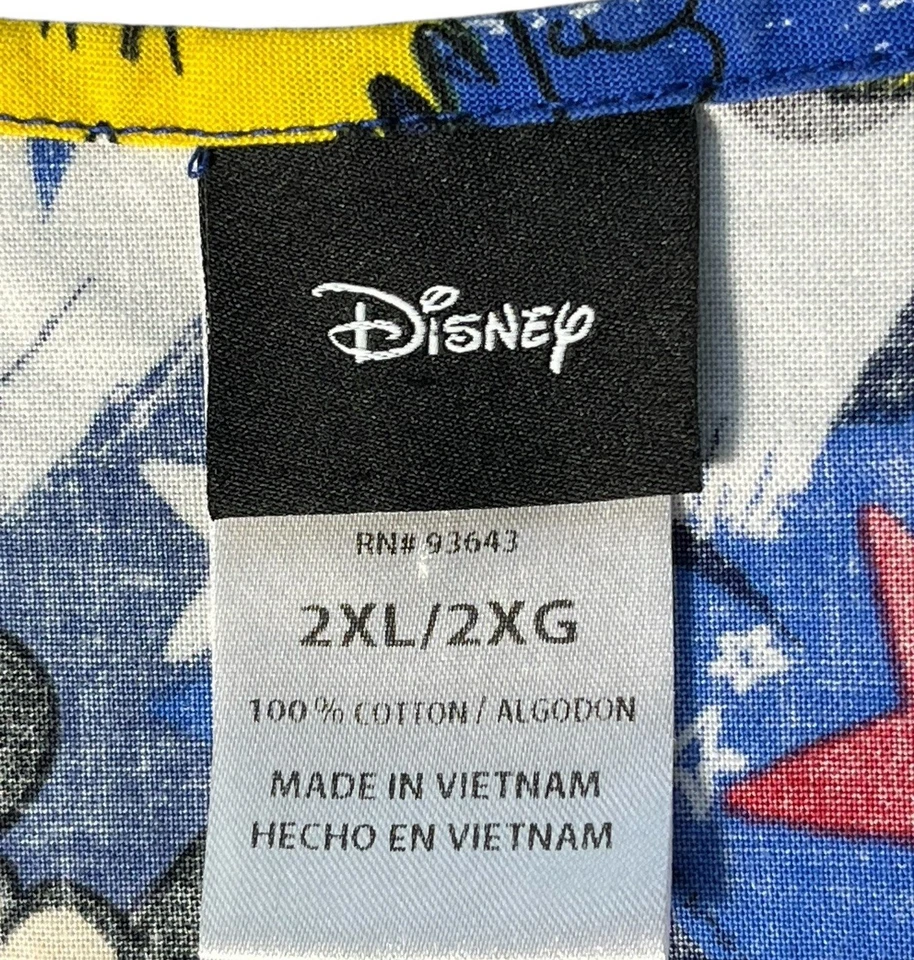 Blusa Médica Disney 2XL Mickey Mouse Rocket Rojo Blanco y Azul Foto 3 de 4
