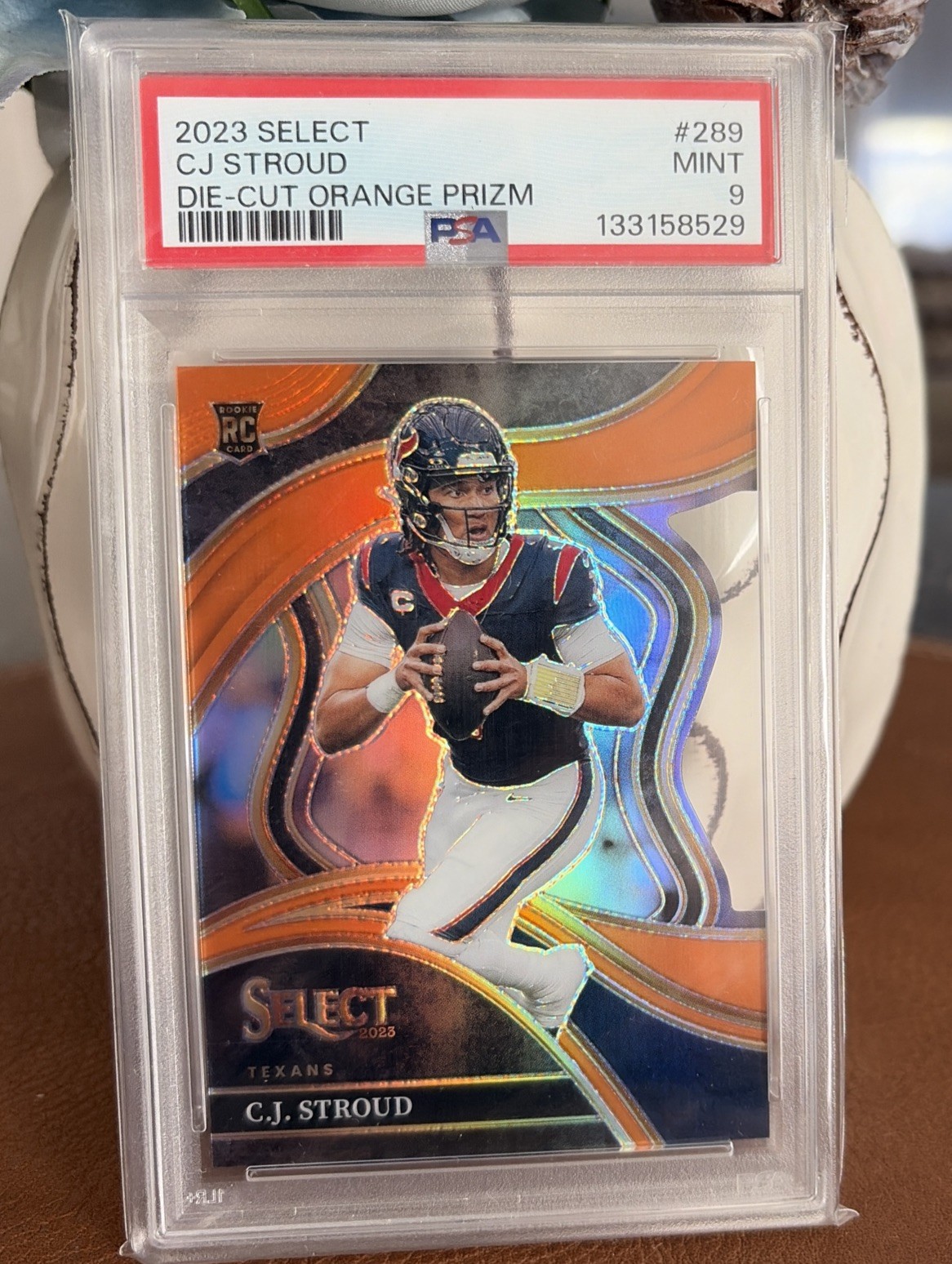 2023 Panini Select CJ Stroud Club Level Orange Die-Cut Prizm Rookie #/399 PSA 9