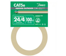 Southwire 100 ft. Tan 24/4 CAT5e CMR-CMX Indoor/Outdoor Data Cable