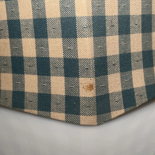 Vintage Lamp Shade Blue White Gingham Clip On Cottage Farmhouse Prim 10.25W 7.5H - Picture 10 of 22