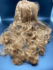 Long Wavy Blonde Wig with Braids Cosplay Costume Party Hair Accessory