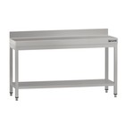 GGM Gastro Edelstahl Arbeitstisch ECO - 1600x700mm - mit Grundboden & Aufkantung