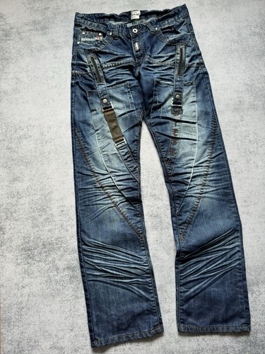 VINTAGE Y2K DIESEL DENIM JEANS BIG EMBROIDERED LOGO BIKER SLIM PANTS MENS Sz 32 - Picture 3 of 23