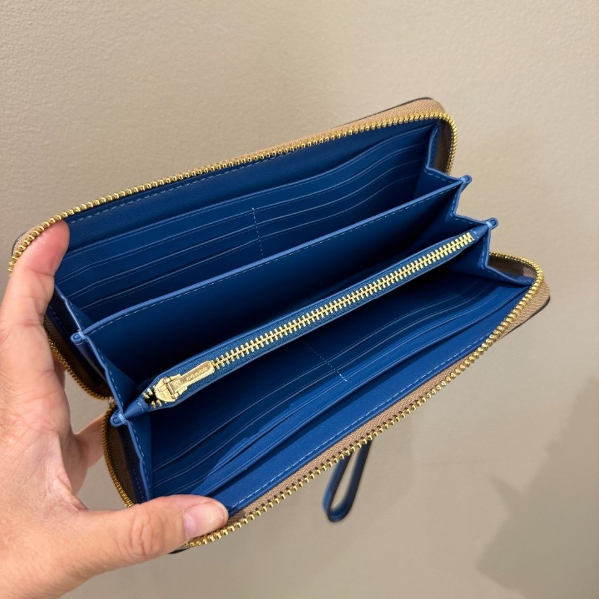 Coach CZ330 Long Zip Around Wallet In Signature Canvas With