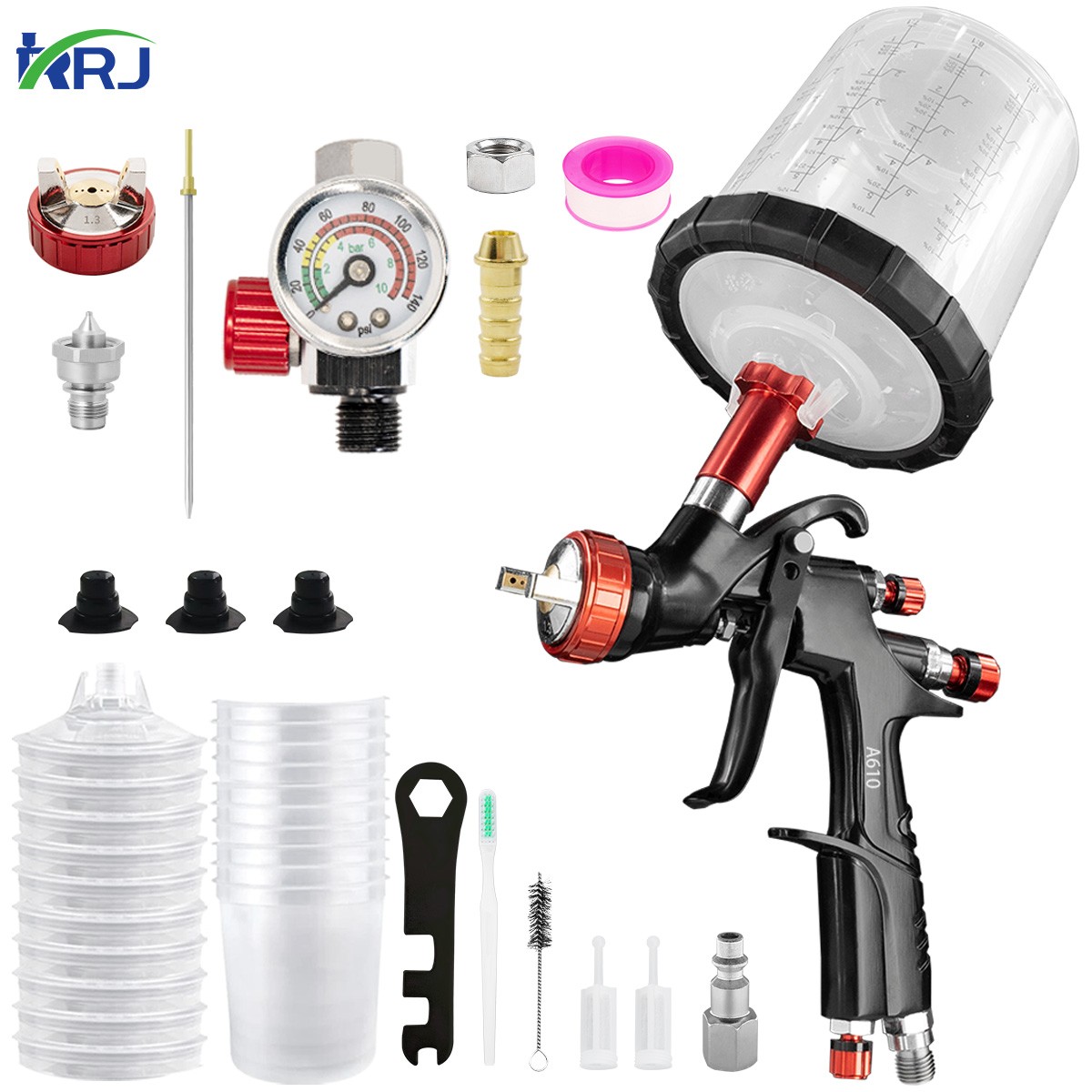 A610 LVLP Air Spray Gun Premium Kit, Easy to Use, Paint Gun for Cars & House DIY