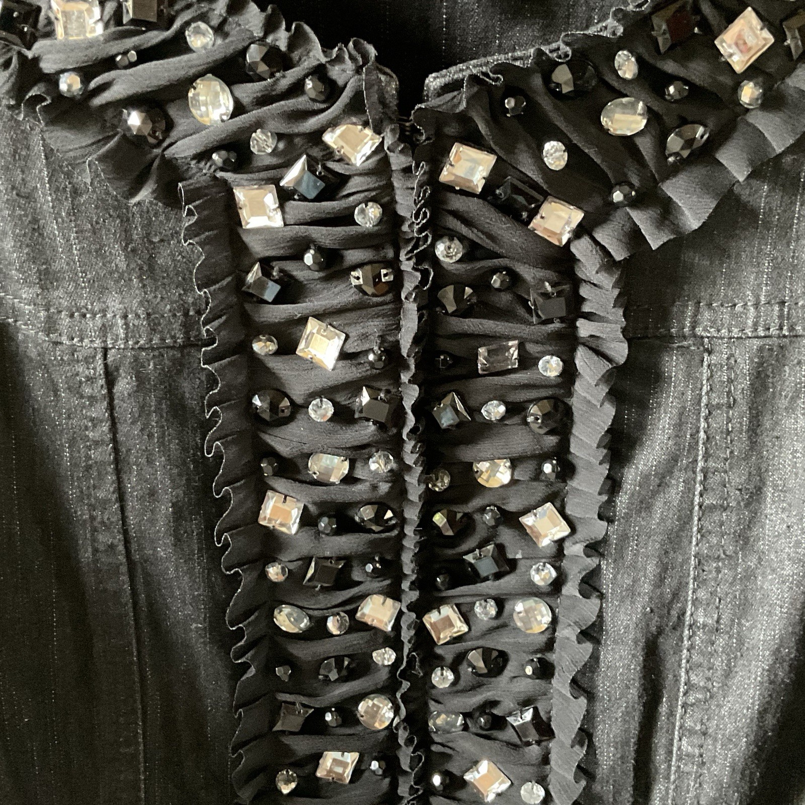 Ruby Rd. Black Jean Jacket With Embellishments Si… - image 4