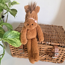 Jellycat Chestnut Prancing Pony, Brown Horse Soft Toy Plush - Small -Retired