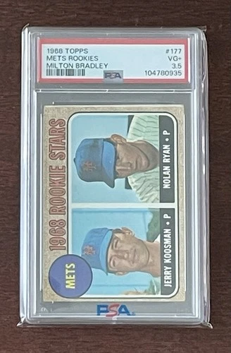 1968 Topps Milton Bradley Nolan Ryan Jerry Koosman #177 Rookie Stars RC PSA 3.5