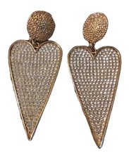 Sparkle Heart Rhinestone Dangle Drop Earrings...