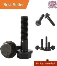 M6 x 30mm Flanged Hex Bolts Carbon Steel Black Oxide Strength 20 Pack