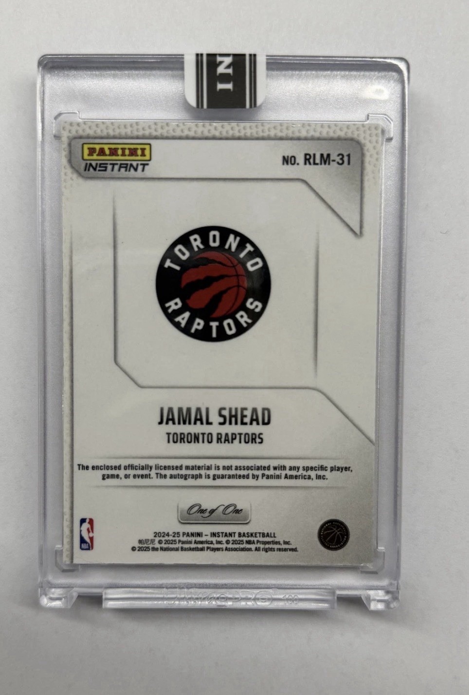 2024-25 Panini Silhouette Jamal Shead Jamal Shead NBA LOGOMAN Auto RC 1/1 view 2