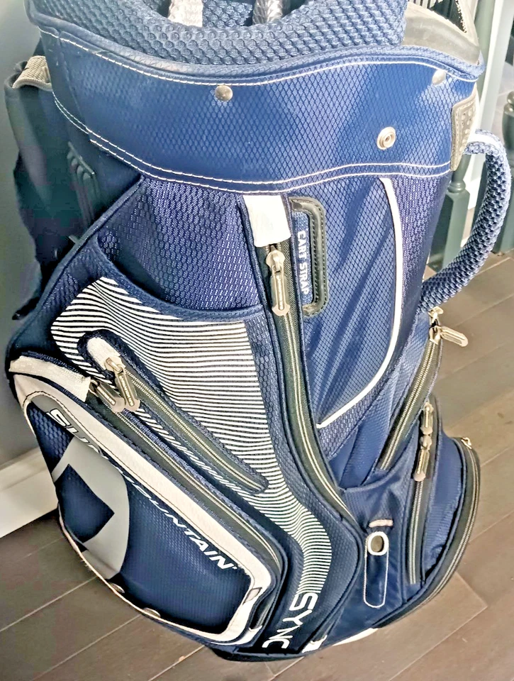 BOLSA DE GOLF SUN MOUNTAIN SYNC AZUL BLANCO DIVISOR DE 14 VÍAS + CORREA + PROTECTOR CONTRA LA LLUVIA ¡BONITA!! Foto 2 de 4
