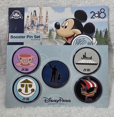 Disney Park Attractions 2018 Booster Set of 5 Pins - NEW