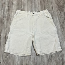 Vintage 2000s Dickies Mens 34 Measures 30 White Painter Carpenter Shorts Canvas