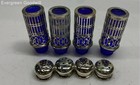 William Adams Inc/Towle Silversmiths Silver Plate and Blue Glass Shakers in Box — photo 3