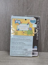 New Sealed Dimensions Woodland Creatures Birth Record cross stitch kit #70-74370