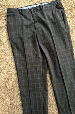 Brooks Brothers St Andrews Links Golf Pants Slacks 40W x 30L Plaid Gray-Green