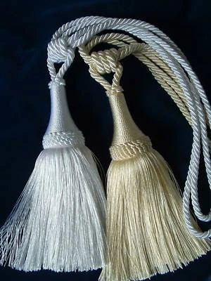 GF-POSAMENTEN 1 BORRA/borla/soporte/tieback"Campanula"/10 colores/HECHO A MANO en ALEMANIA!!!