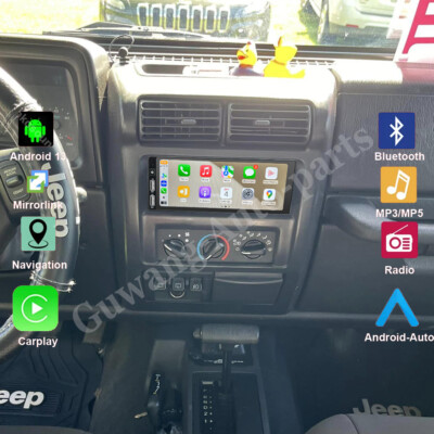 32GB For 97–02 Jeep Wrangler TJ Apple Carplay Android 13 Car