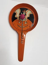 T Cohn Tin Litho Witch Pumpkin Pan Style Clanger Noisemaker Vintage Collectible