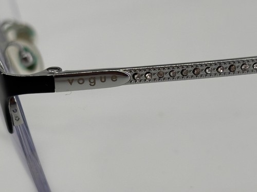 Monturas de gafas Vogue VO 4144-B 352 51-18-135 plateadas con joyas negras semi sin montura - Imagen 4 de 10