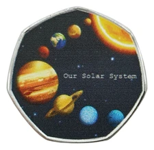 OUR SOLAR SYSTEM Commemorative Coin ( Silver Plated ) Science/Space/Astronomy