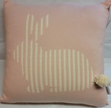 Cupcakes & Cashmere Home Pink Easter Bunny Toss Pillow 14x14 Decoration