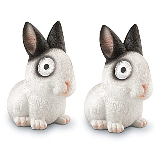 Solar Garden Bunny Decoration | Outdoor Yard Decor - Lawn 1 Black & White