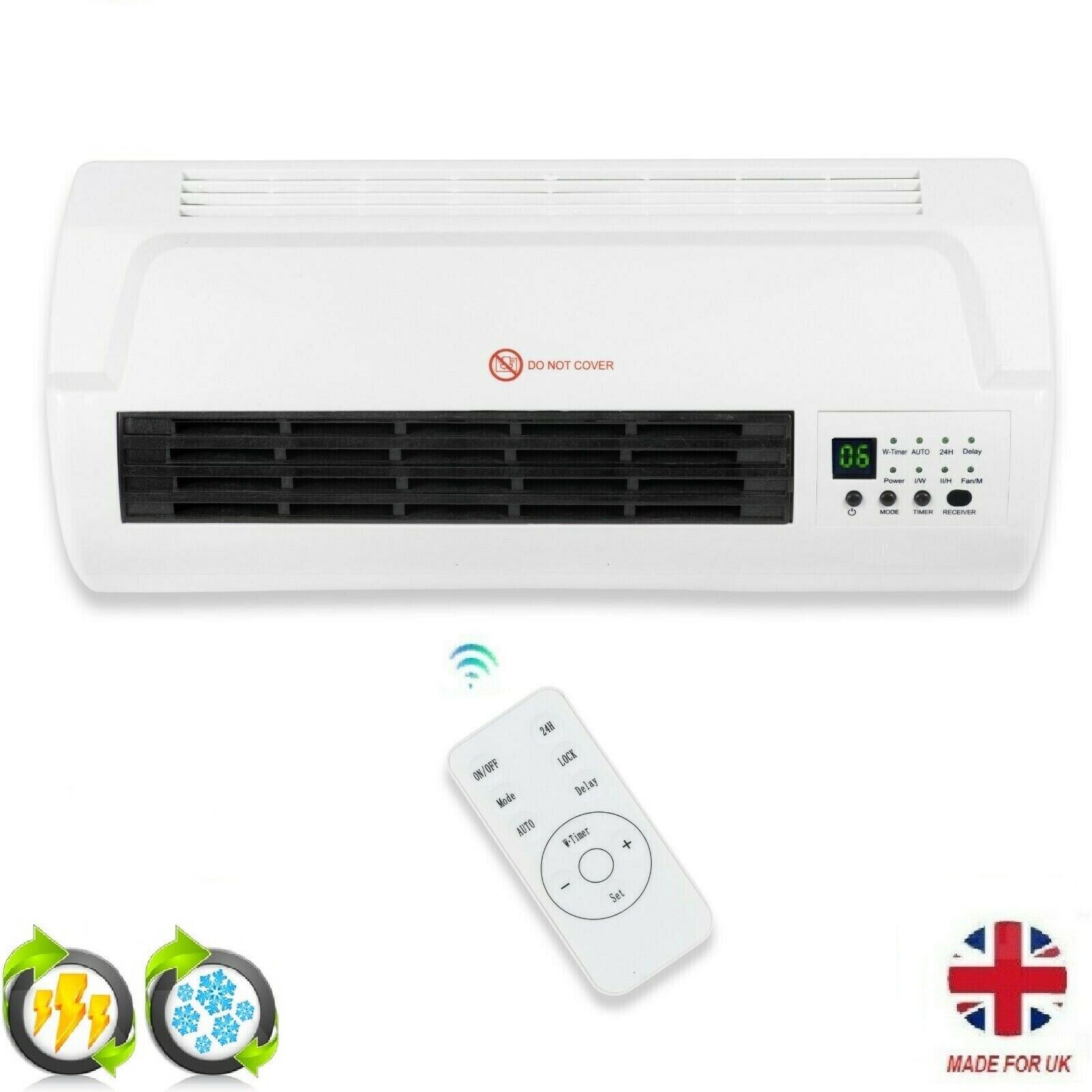 OVER DOOR WARM AIR CURTAIN ELECTRIC FAN WALL HEATER REMOTE CONTROL 2KW |  eBay